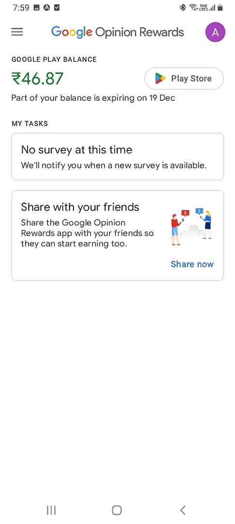 google opinion rewards payment proof