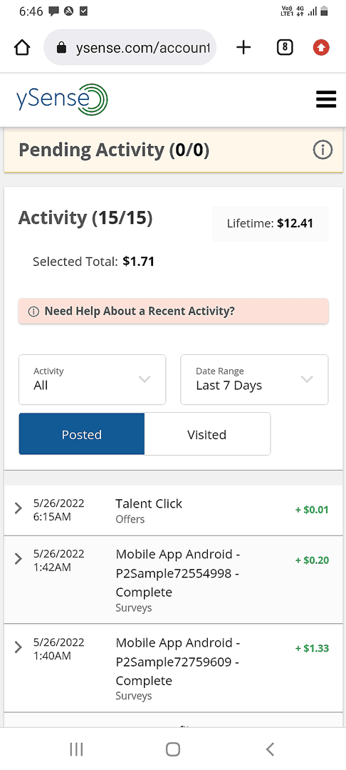 ysense payment proof
